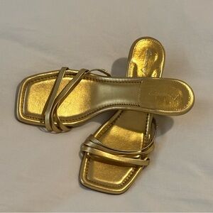 Chic Gold Strappy Sandals